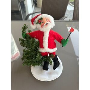Annalee Dolls Santa Claus Christmas Figure with Tree and Axe Vintage Collectible
